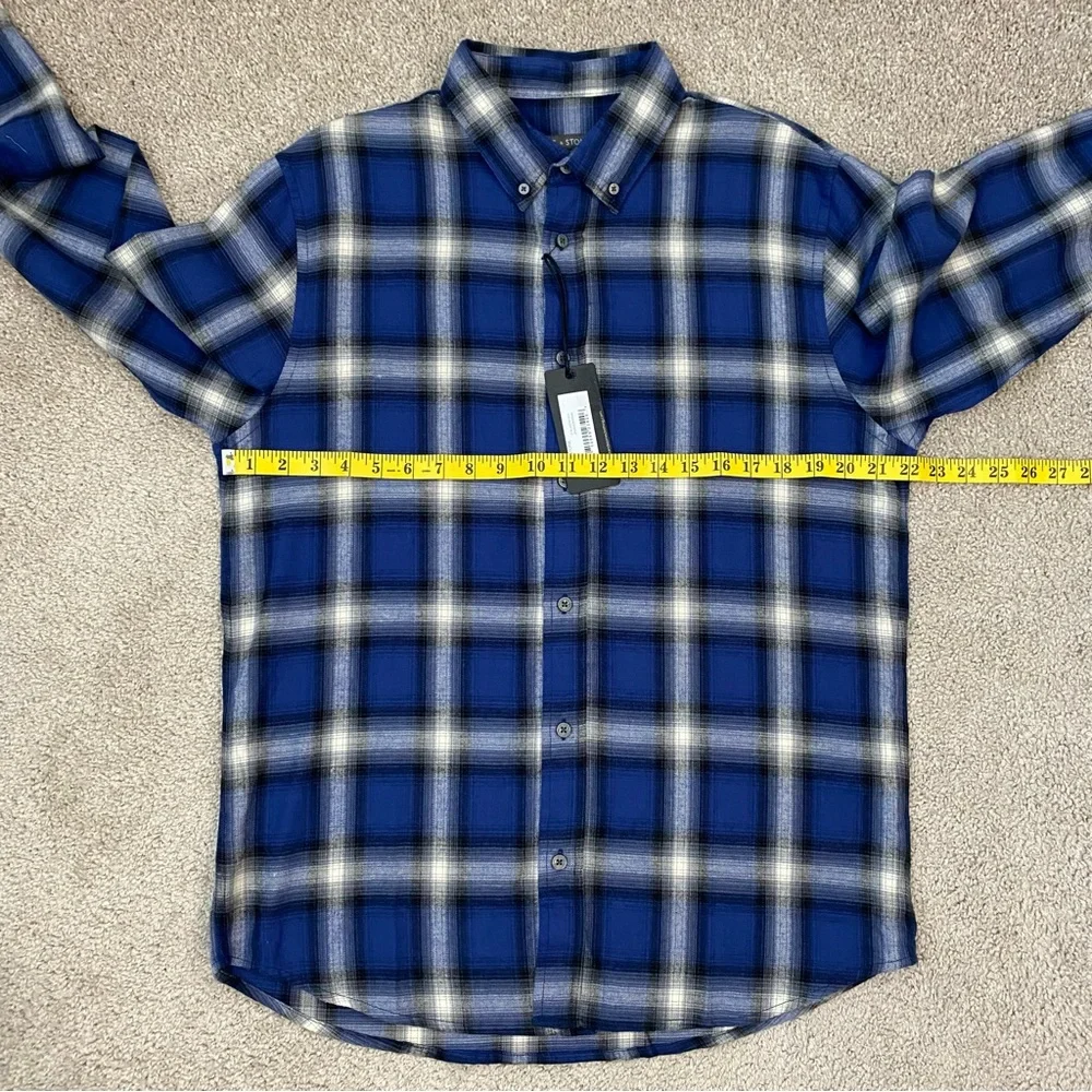 Slate & Stone‎ Western Plaid Flannel Shirt Blue M